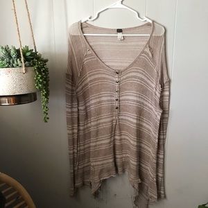 Free People Boho Tunic Top Stripes